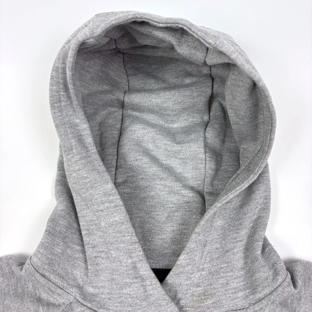 VTG Y2K Nike Hoodie Womens Sz M Gray Cropped Center Swoosh Just Do It Boxy Sweat